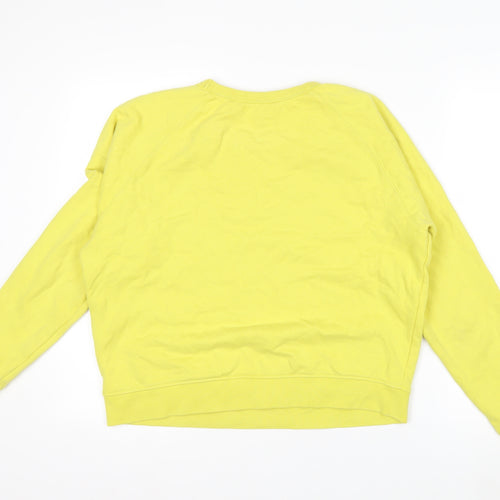 Baukjen Women's Yellow Organic Cotton Crew Neck Sweatshirt UK 8