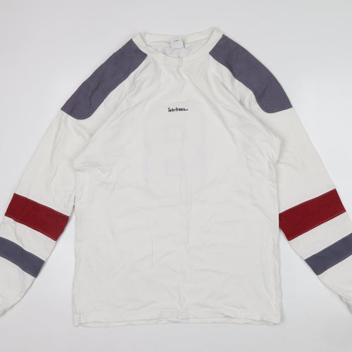 Urban Outfitters Mens White Pullover Cotton Sweatshirt Size S
