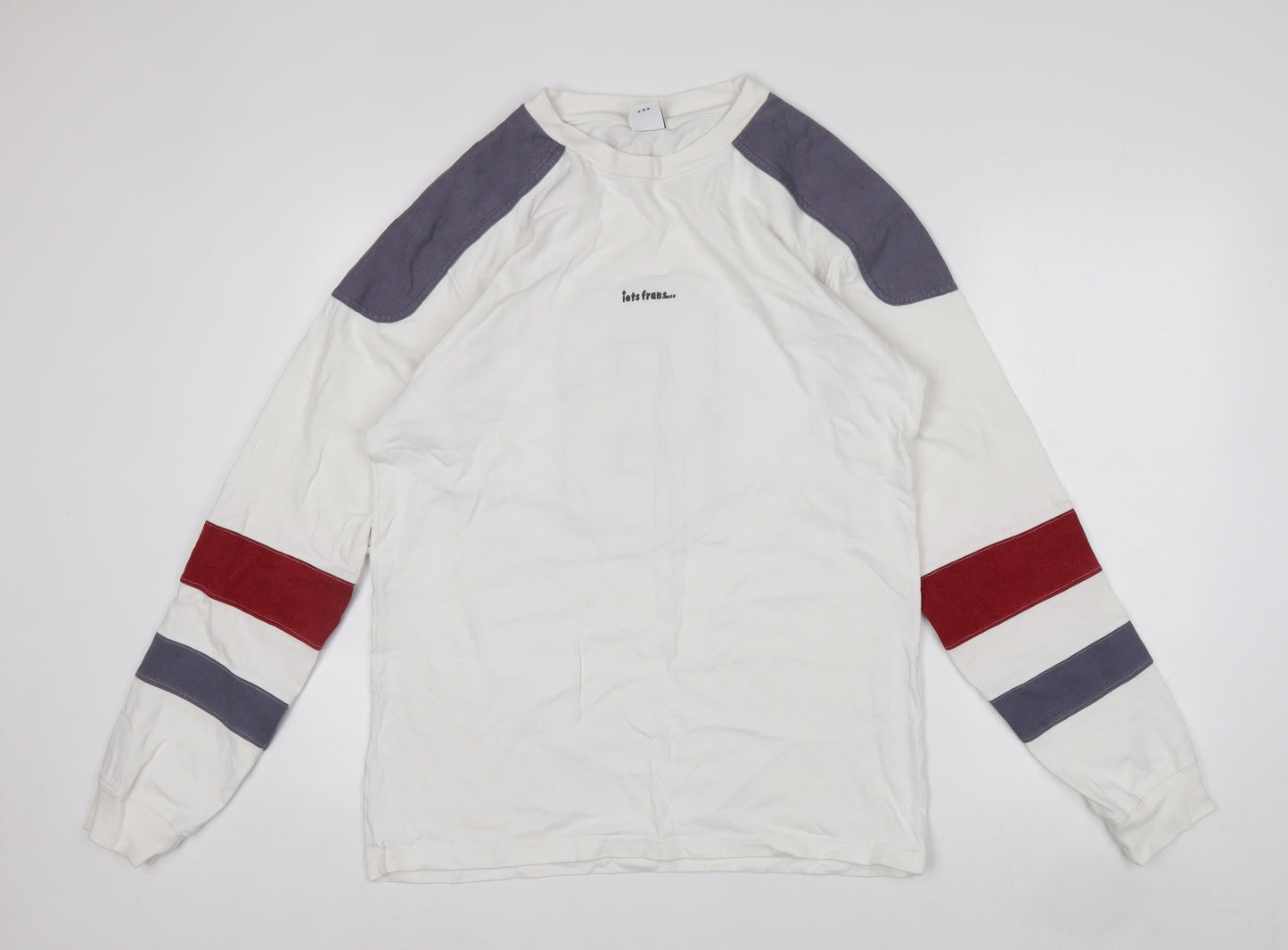 Urban Outfitters Mens White Pullover Cotton Sweatshirt Size S