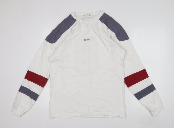 Urban Outfitters Mens White Pullover Cotton Sweatshirt Size S