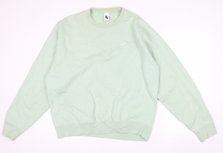 Nike Men's Green Medium Pullover Crew Neck Fleece Sweatshirt