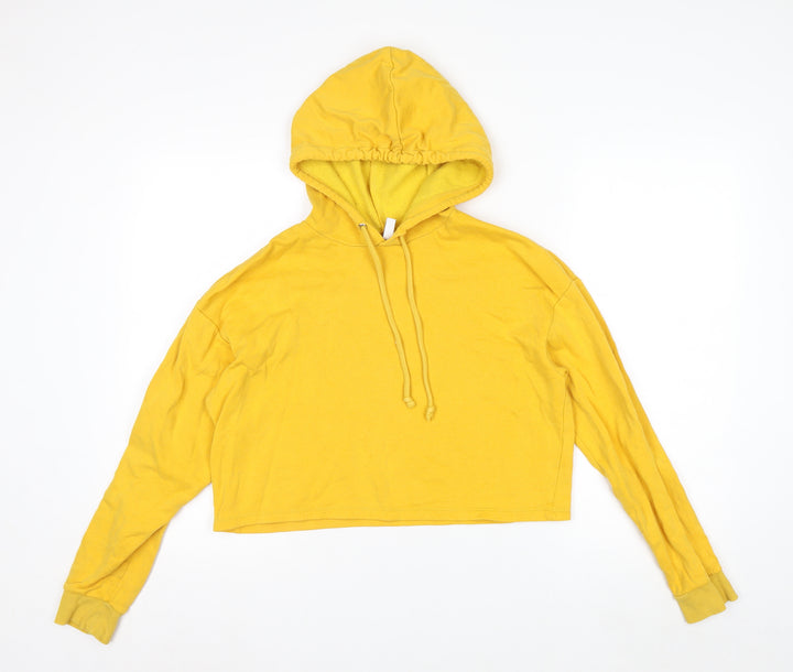H&M Divided Women’s Yellow Cropped Pullover Hoodie Size S