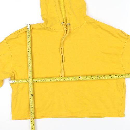 H&M Divided Women’s Yellow Cropped Pullover Hoodie Size S