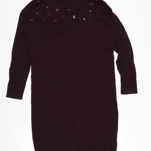 Crew Clothing Company Womens Brown Sequin Pullover Jumper Size 10