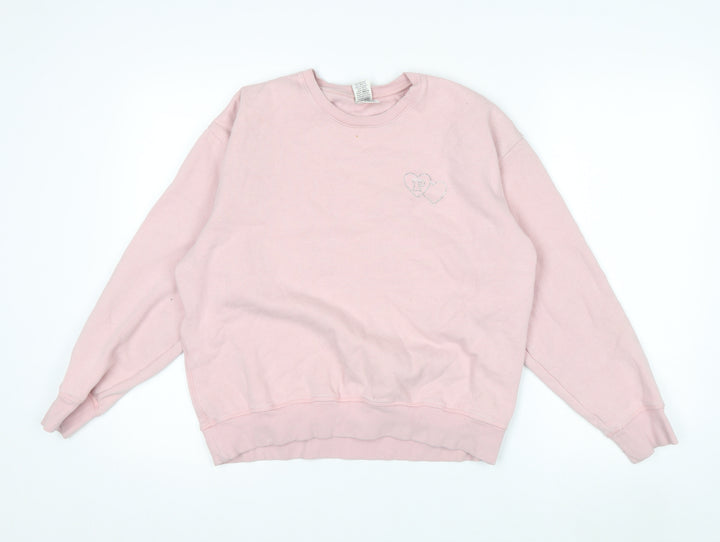 Victoria's Secret PINK Women's Pink Medium Pullover Sweatshirt Heart Rhinestone