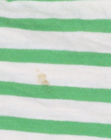 Jigsaw Women Green White Striped Long Sleeve Cotton T-Shirt XL