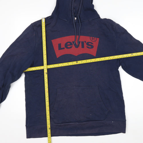 Levi's Men's Blue XL Pullover Hoodie with Logo Graphic