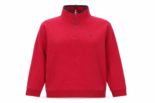 Front view of Crew Clothing Women Red 1/4 Zip Pullover Sweatshirt, size 18