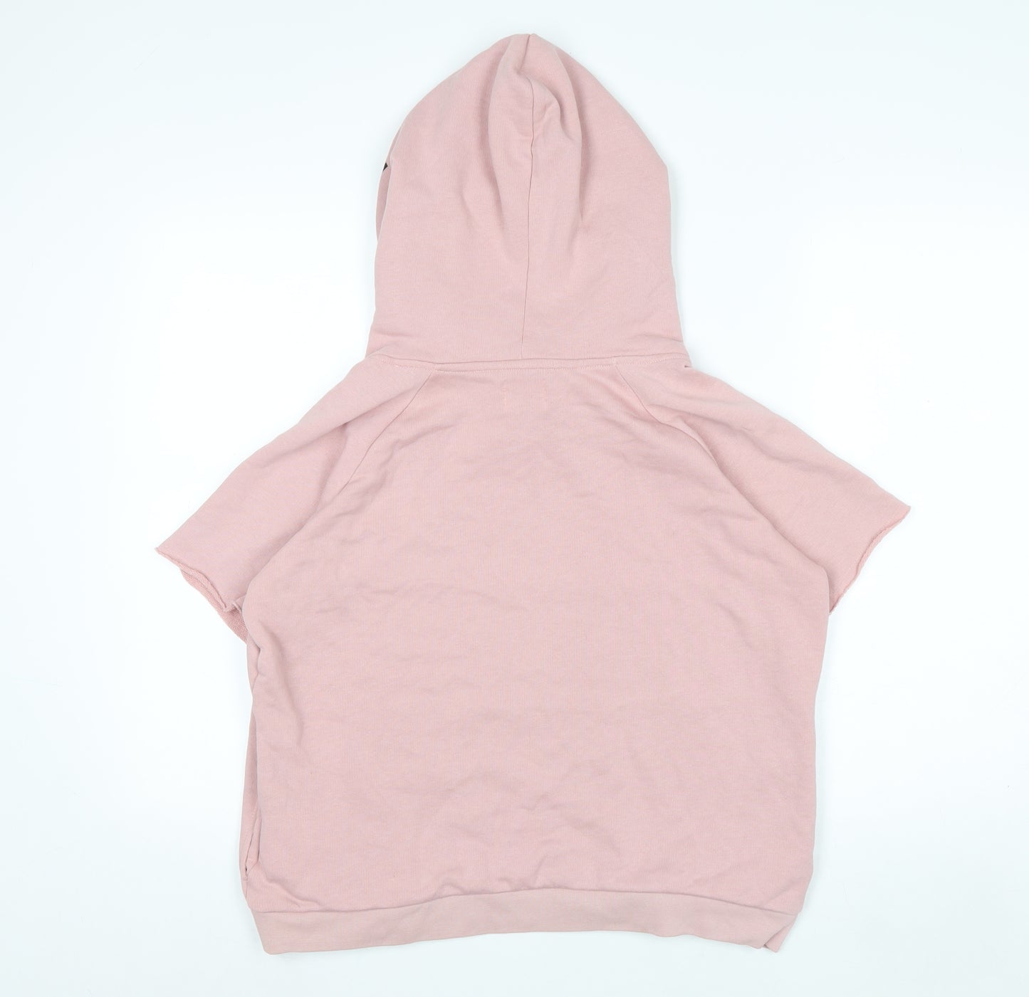 Replay Womens Pink Short Sleeve Hoodie Medium Pullover Cotton Blend