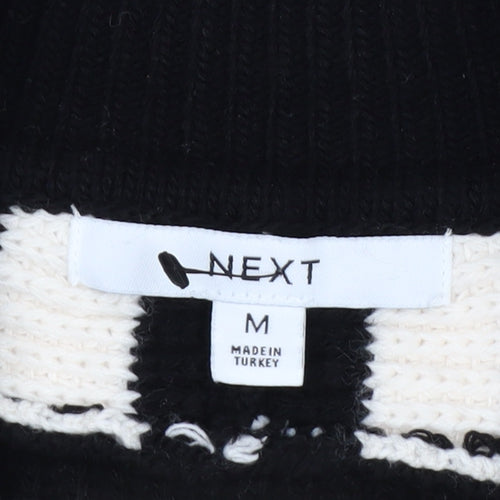 Next Women’s Black & White Striped Full Zip Jumper Size M