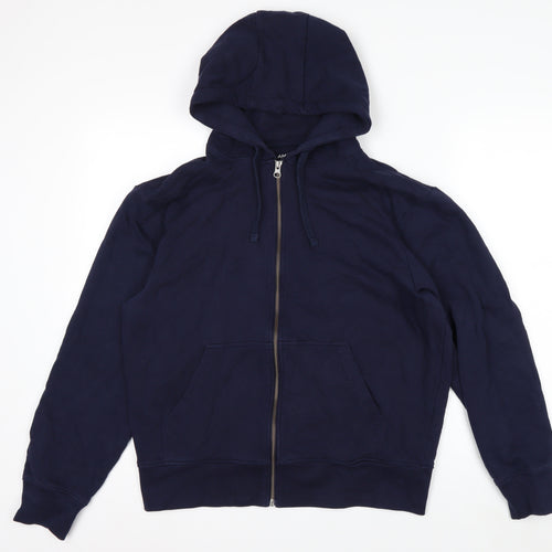 John Lewis Men’s Blue Full Zip Cotton Hoodie Size M