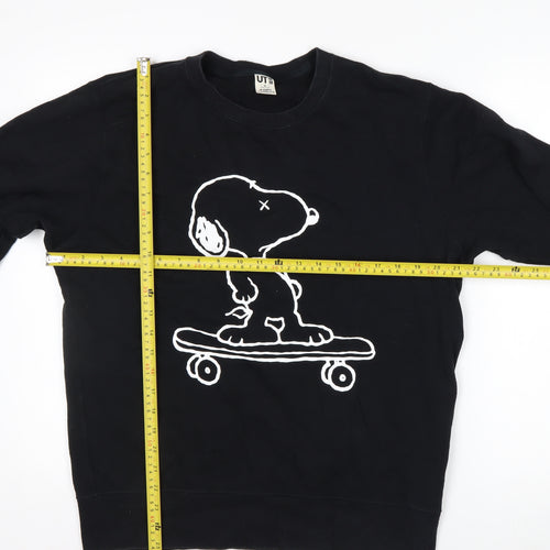 Uniqlo KAWS x Peanuts Mens Black M Pullover Sweatshirt Snoopy Graphic