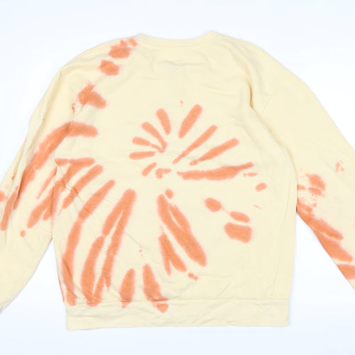 Pink Floyd Mens Beige Tie Dye Pullover Sweatshirt Large Graphic Print