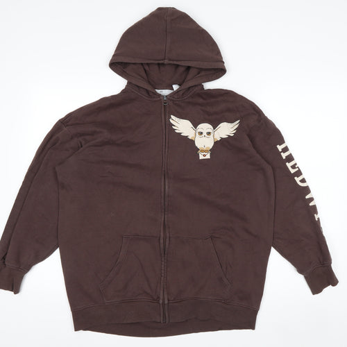 H&M Teens Brown Hedwig Graphic Full Zip Hoodie Size 164