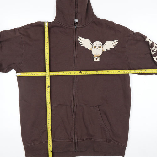 H&M Teens Brown Hedwig Graphic Full Zip Hoodie Size 164