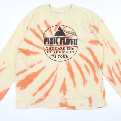 Pink Floyd Mens Beige XL Pullover Tie Dye Graphic Sweatshirt