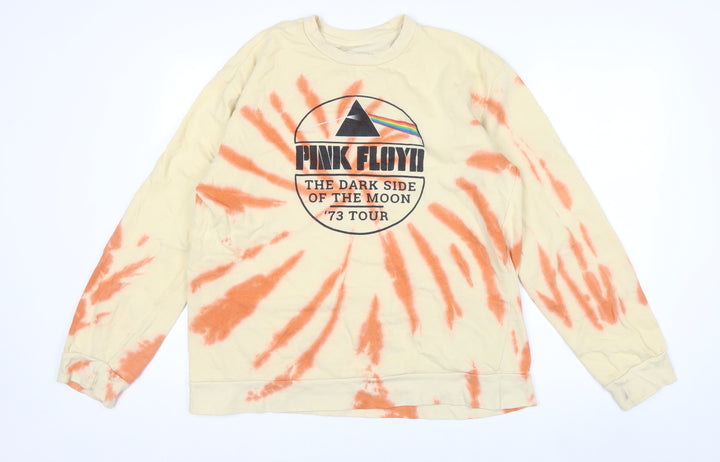 Pink Floyd Mens Beige XL Pullover Tie Dye Graphic Sweatshirt