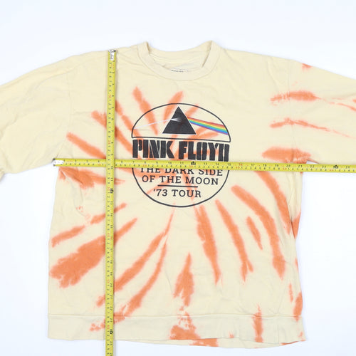 Pink Floyd Mens Beige XL Pullover Tie Dye Graphic Sweatshirt