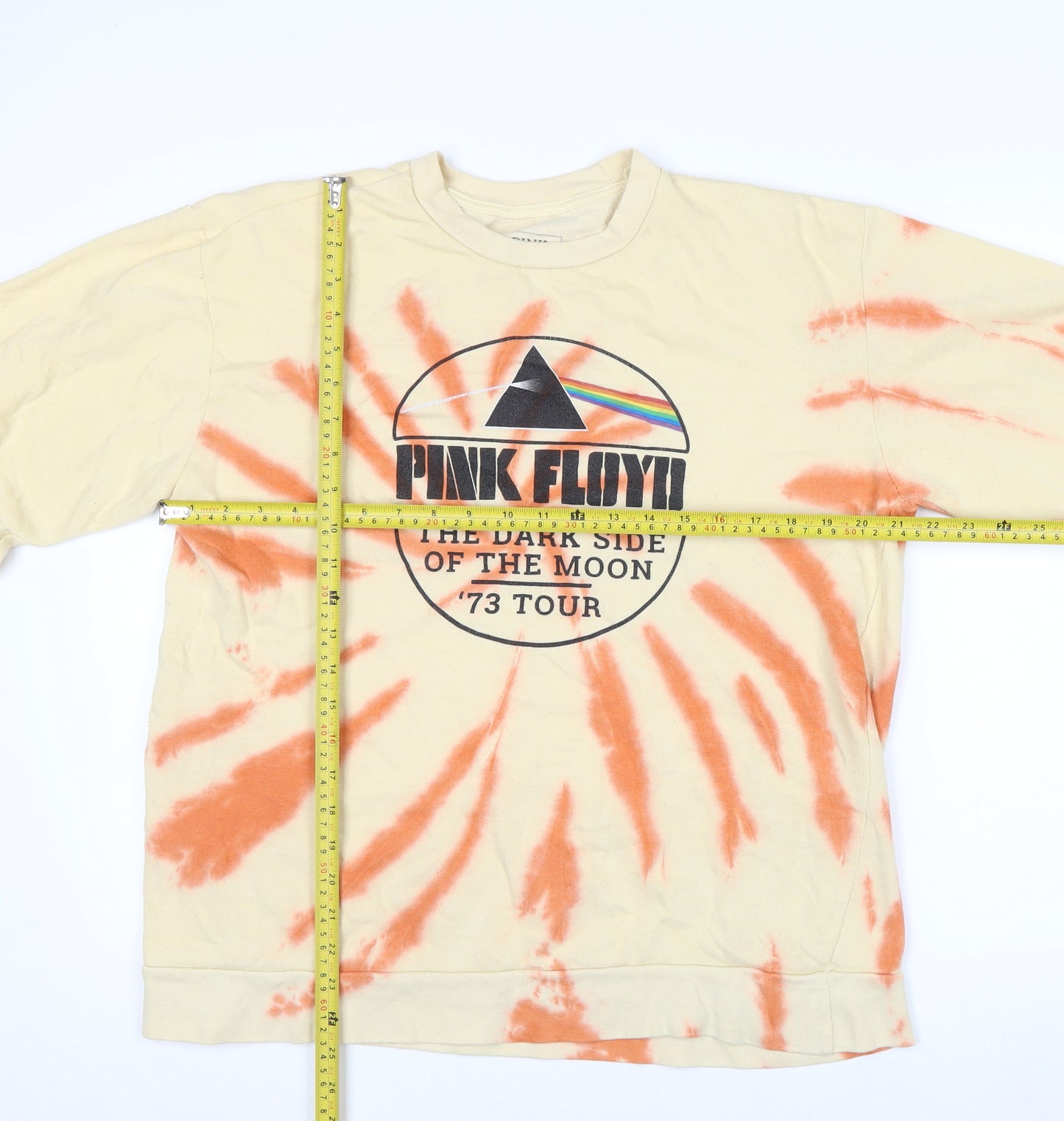 Pink Floyd Mens Beige XL Pullover Tie Dye Graphic Sweatshirt