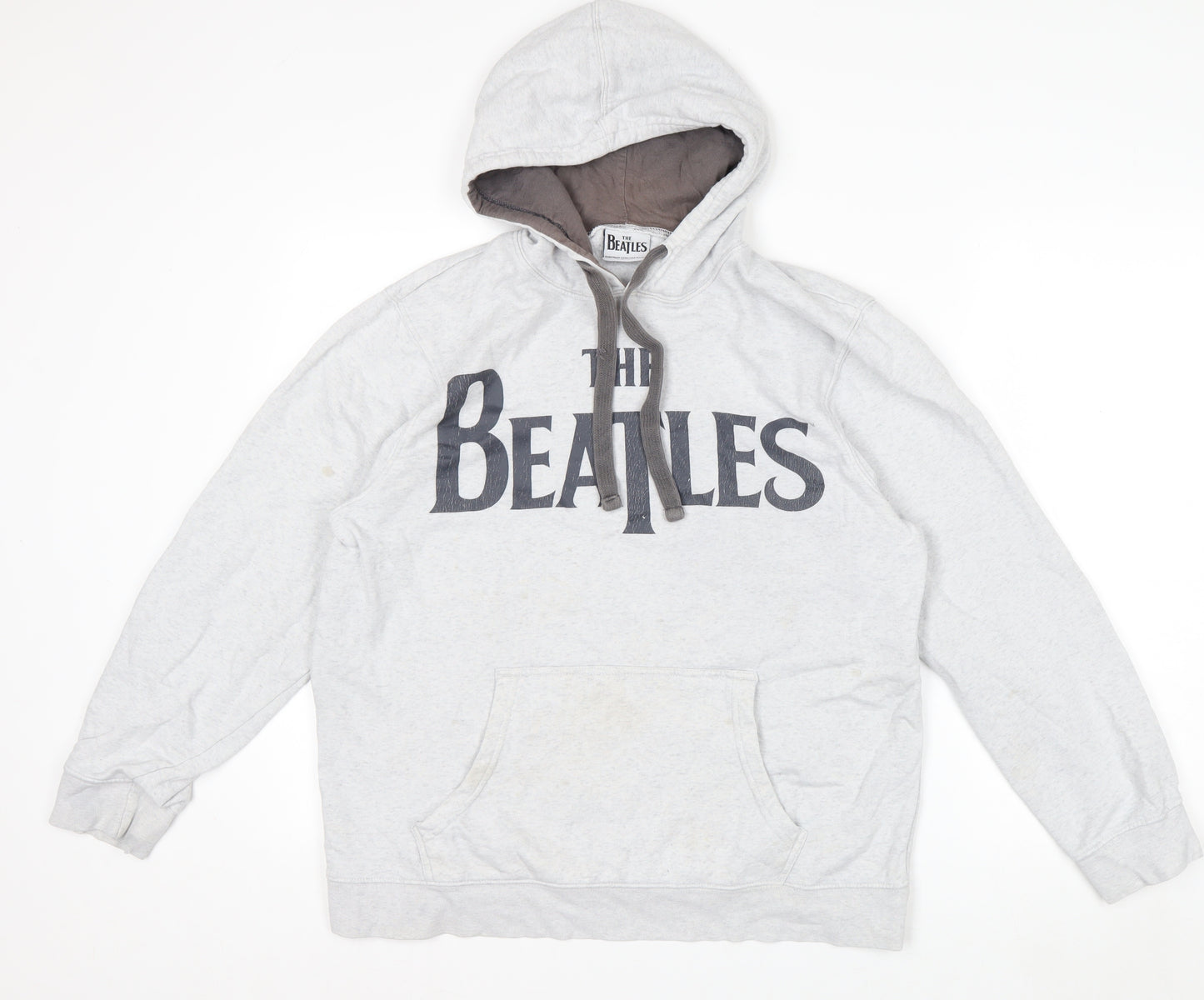 George Men's Grey The Beatles Pullover Hoodie Medium Cotton Fleece