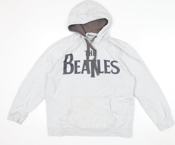 George Men's Grey The Beatles Pullover Hoodie Medium Cotton Fleece