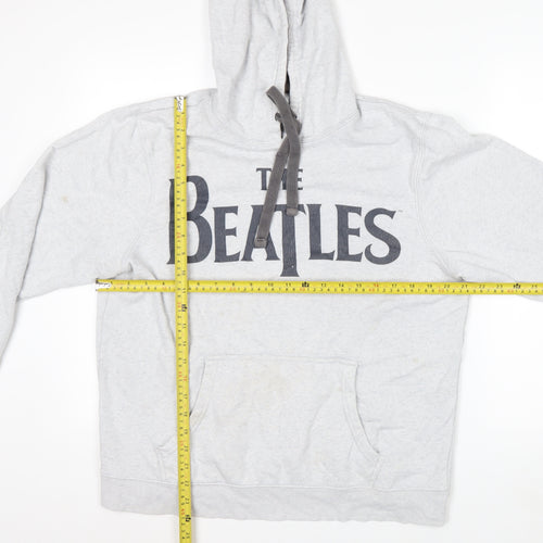 George Men's Grey The Beatles Pullover Hoodie Medium Cotton Fleece