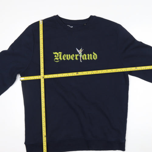 Disney Women’s Navy Neverland Sweatshirt XL Cotton Blend Crew Neck