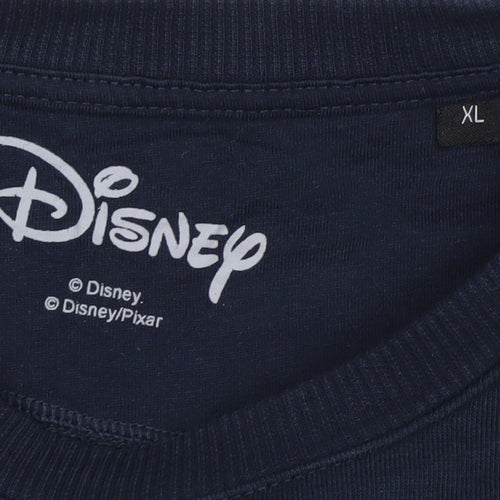 Disney Women’s Navy Neverland Sweatshirt XL Cotton Blend Crew Neck