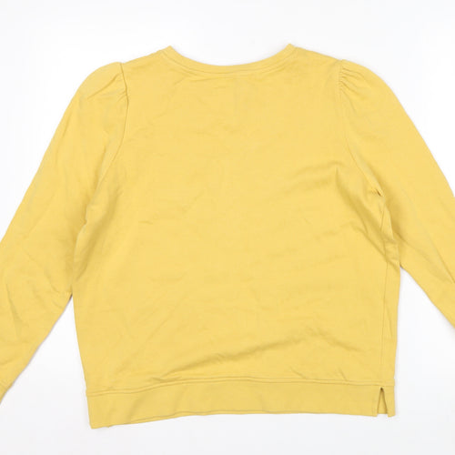 Tu Woman Yellow Cotton Crew Neck Long Sleeve Pullover Sweatshirt Size 12