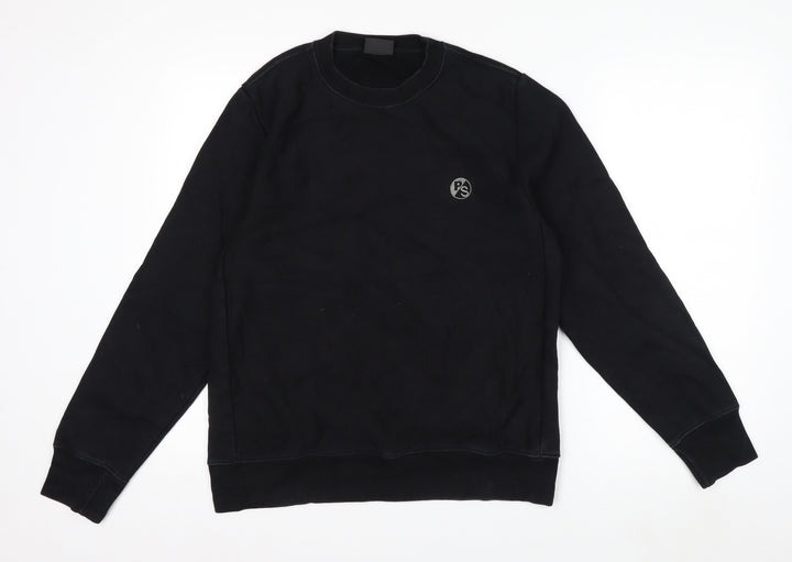 Paul Smith Men's Black Crew Neck Logo Sweatshirt Size M