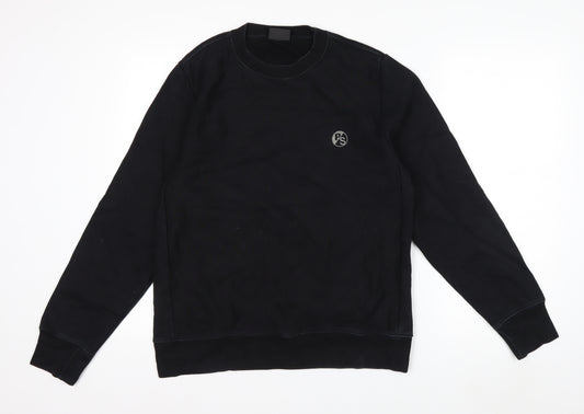 Paul Smith Men's Black Crew Neck Logo Sweatshirt Size M