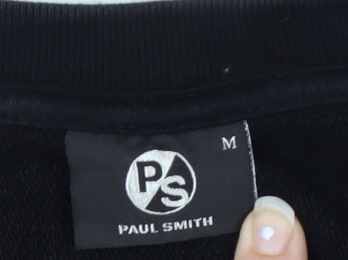 Paul Smith Men's Black Crew Neck Logo Sweatshirt Size M