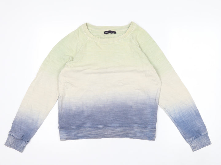 Marks and Spencer Womens Blue Ombre Cotton Pullover Sweatshirt Size 10