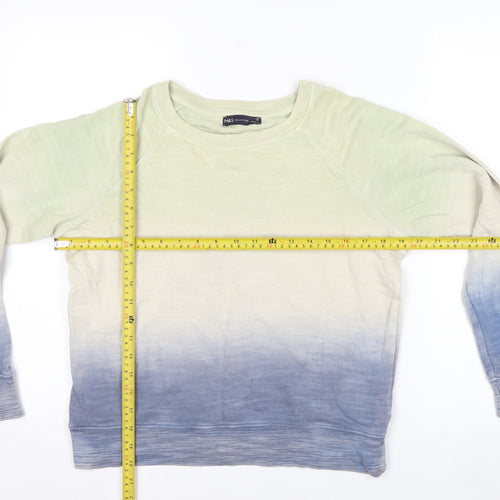 Marks and Spencer Womens Blue Ombre Cotton Pullover Sweatshirt Size 10