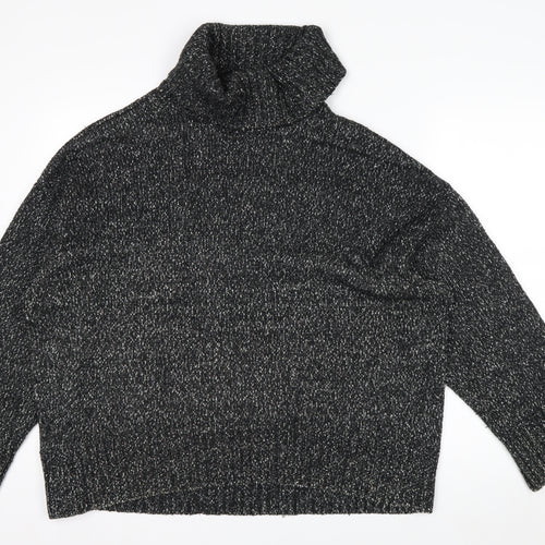 H&M Women’s Black Roll Neck Long Sleeve Wool Blend Jumper Size S