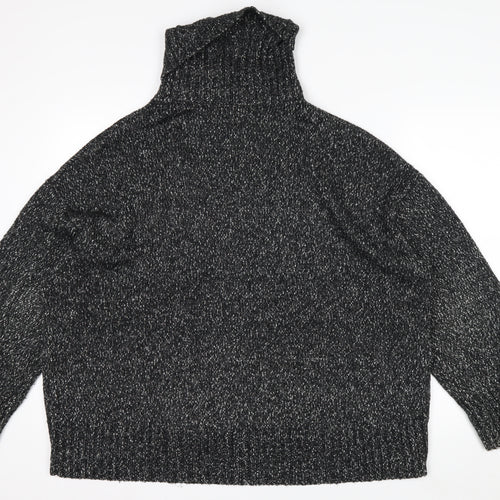 H&M Women’s Black Roll Neck Long Sleeve Wool Blend Jumper Size S