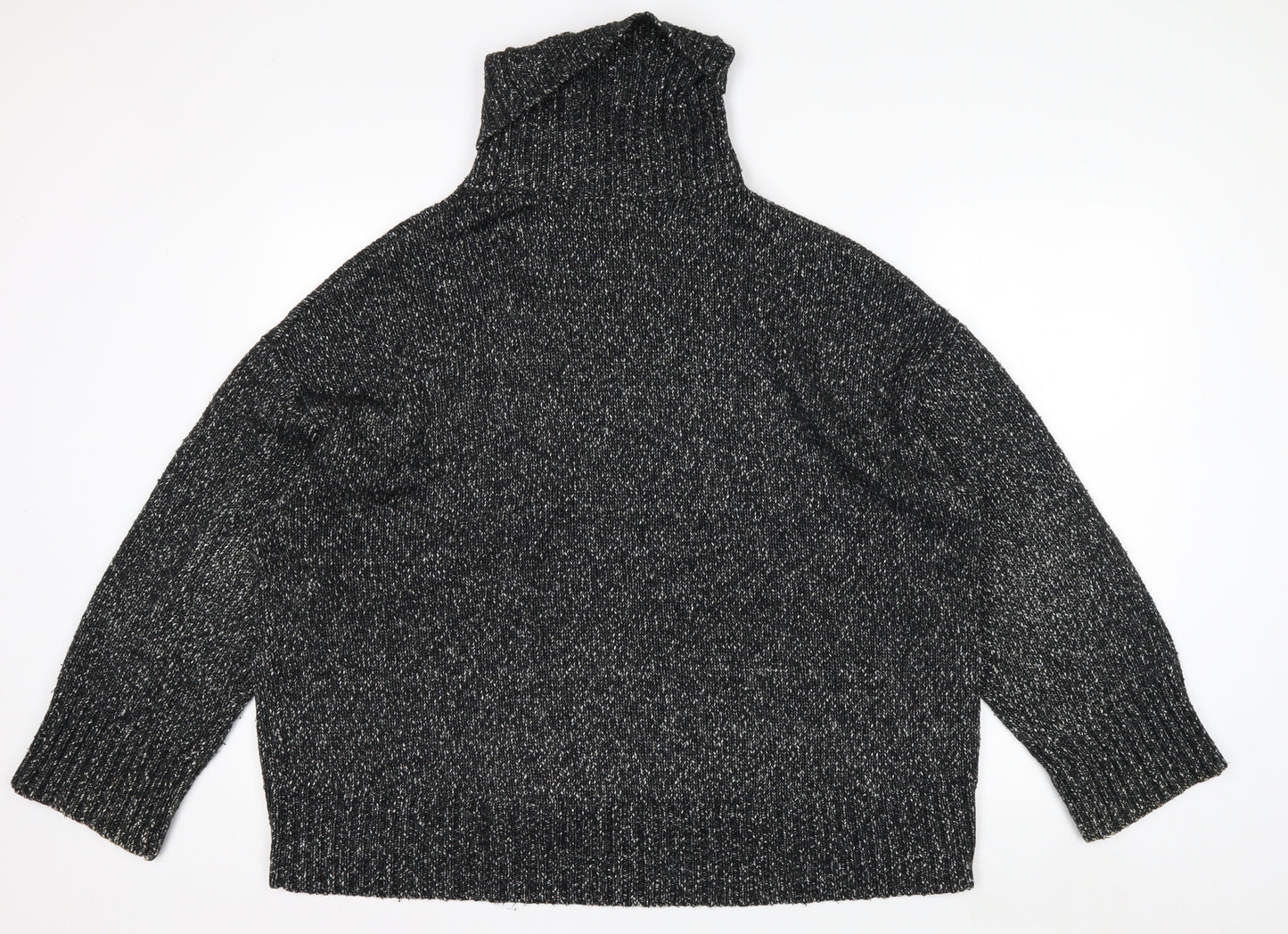 H&M Women’s Black Roll Neck Long Sleeve Wool Blend Jumper Size S
