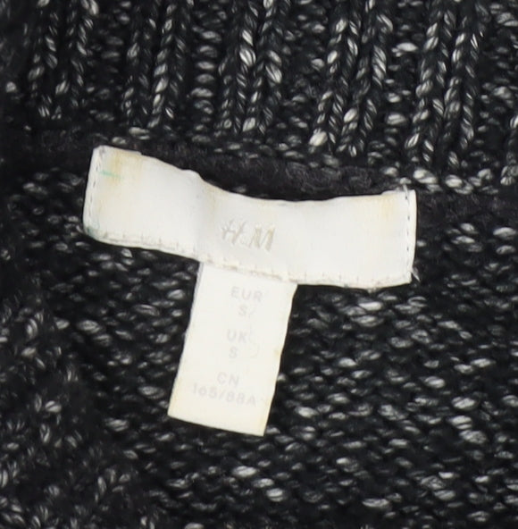 H&M Women’s Black Roll Neck Long Sleeve Wool Blend Jumper Size S