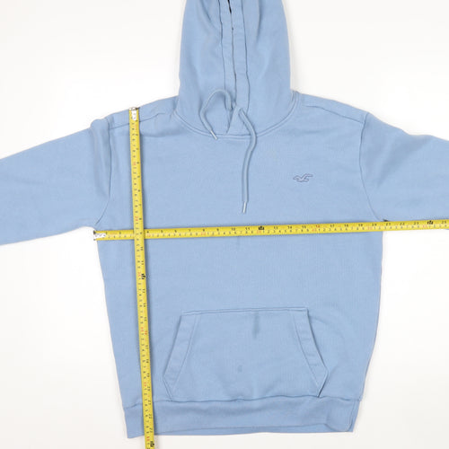 Hollister Men's Blue Pullover Hoodie Small Fleece Cotton Blend