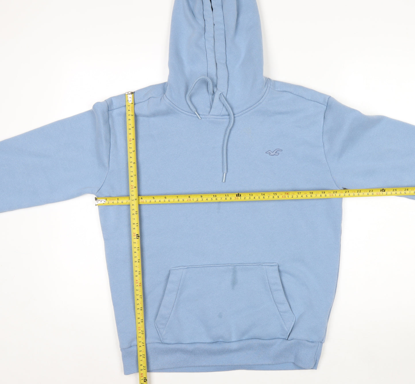 Hollister Men's Blue Pullover Hoodie Small Fleece Cotton Blend