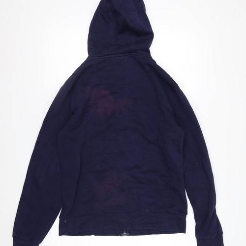 England Rugby Men's Blue Full Zip Hoodie Size M Embroidered Logo