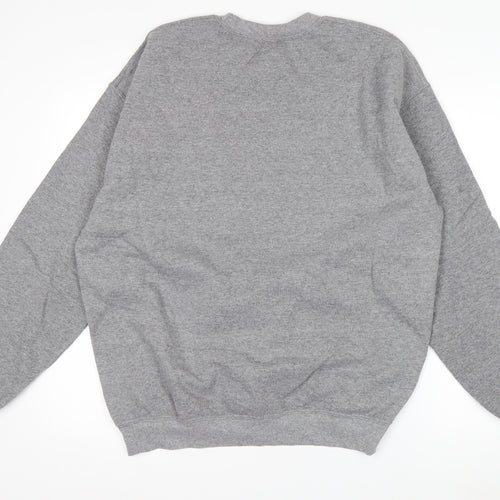 Hey Lola Womens Grey Cherry Graphic Pullover Sweatshirt L