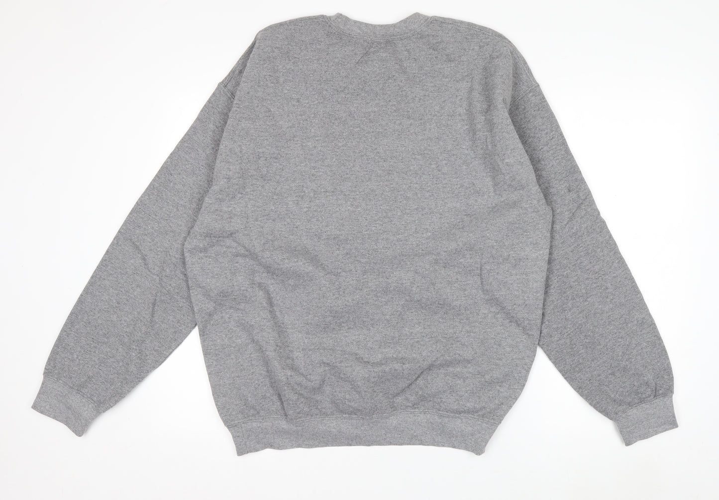Hey Lola Womens Grey Cherry Graphic Pullover Sweatshirt L