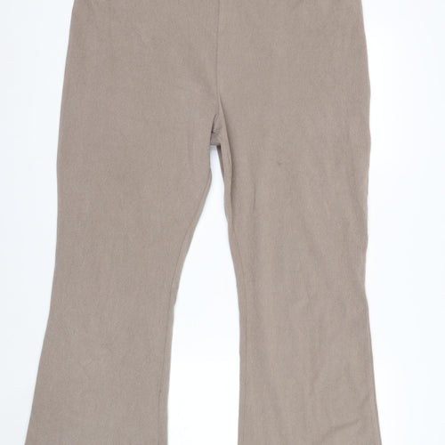 Reaktiv x Oti Mabuse Women's Beige XL Flared Stretch Trousers