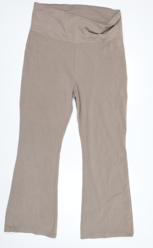 Reaktiv x Oti Mabuse Women's Beige XL Flared Stretch Trousers