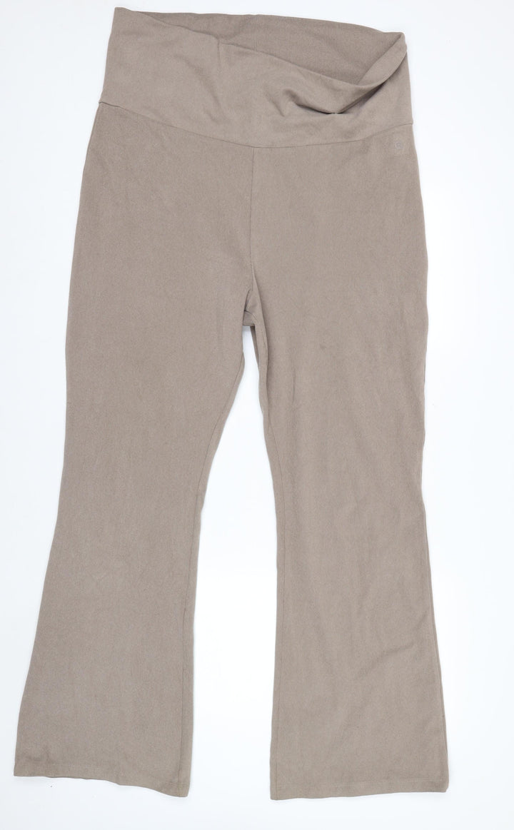 Reaktiv x Oti Mabuse Women's Beige XL Flared Stretch Trousers