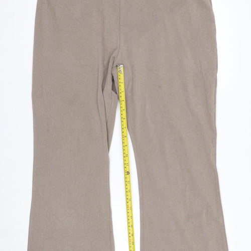 Reaktiv x Oti Mabuse Women's Beige XL Flared Stretch Trousers