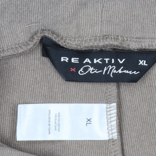 Reaktiv x Oti Mabuse Women's Beige XL Flared Stretch Trousers