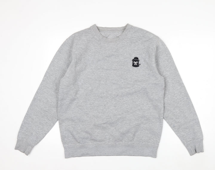 Brickbear Men's Grey Sweatshirt Medium Pullover Graphic Logo