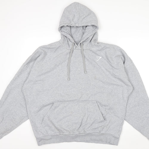 Gymshark Mens Grey 2XL Pullover Hoodie with Logo Drawstring